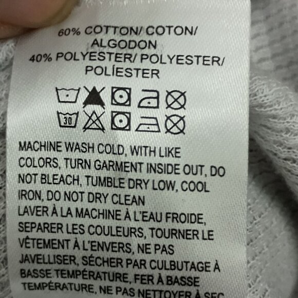 Lucky Brand Camo Thermal Top Womens M Gray Waffle Knit Long Sleeve Loungewear - Picture 4 of 5